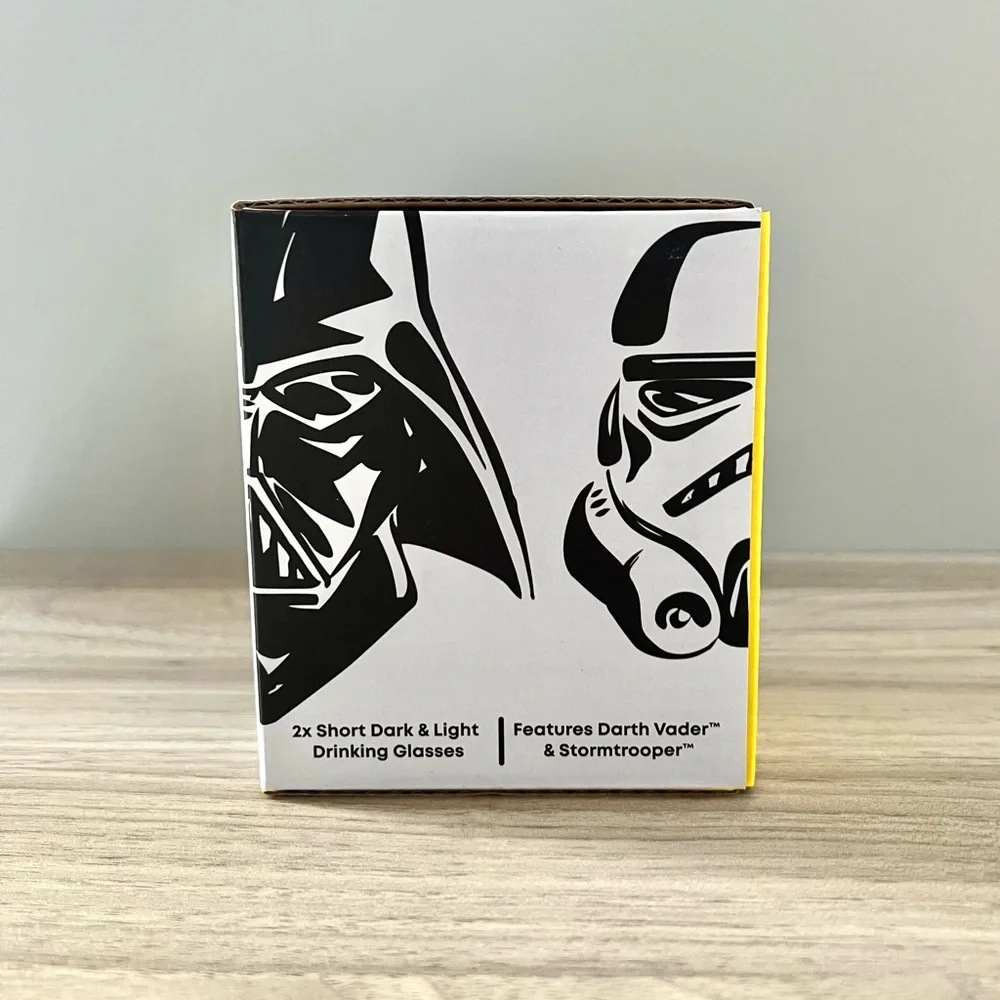 JoyJolt Star Wars Dark Side Monochrome Short Drinking Glasses - Set of 2
